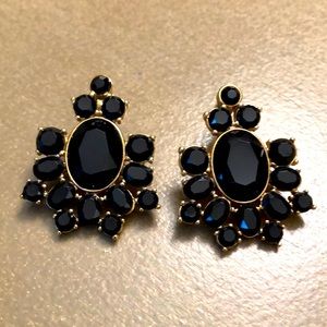 J. Crew black & gold statement earrings